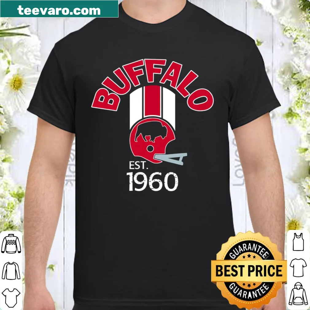 Vintage varsity football t-shirt with Buffalo helmet stripe design