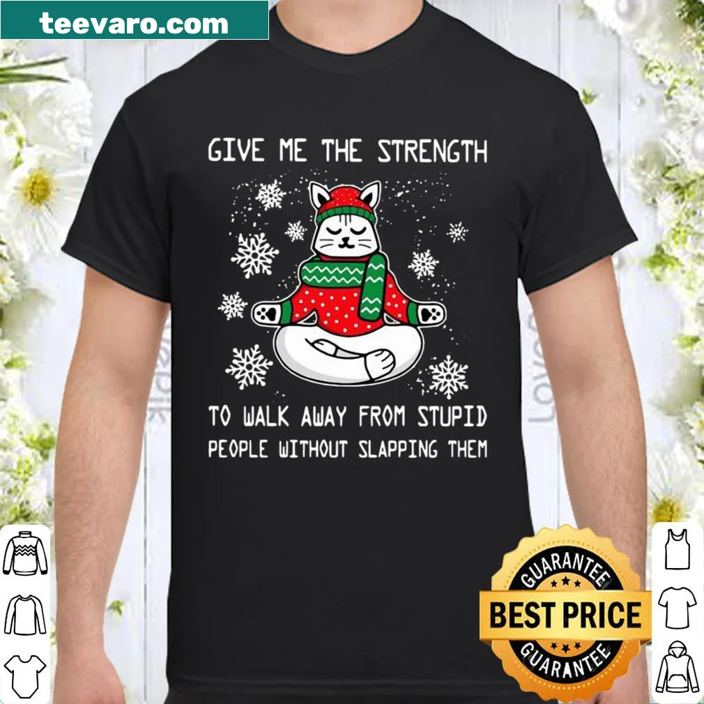 Cute Christmas shirt with cats doing yoga and humorous text