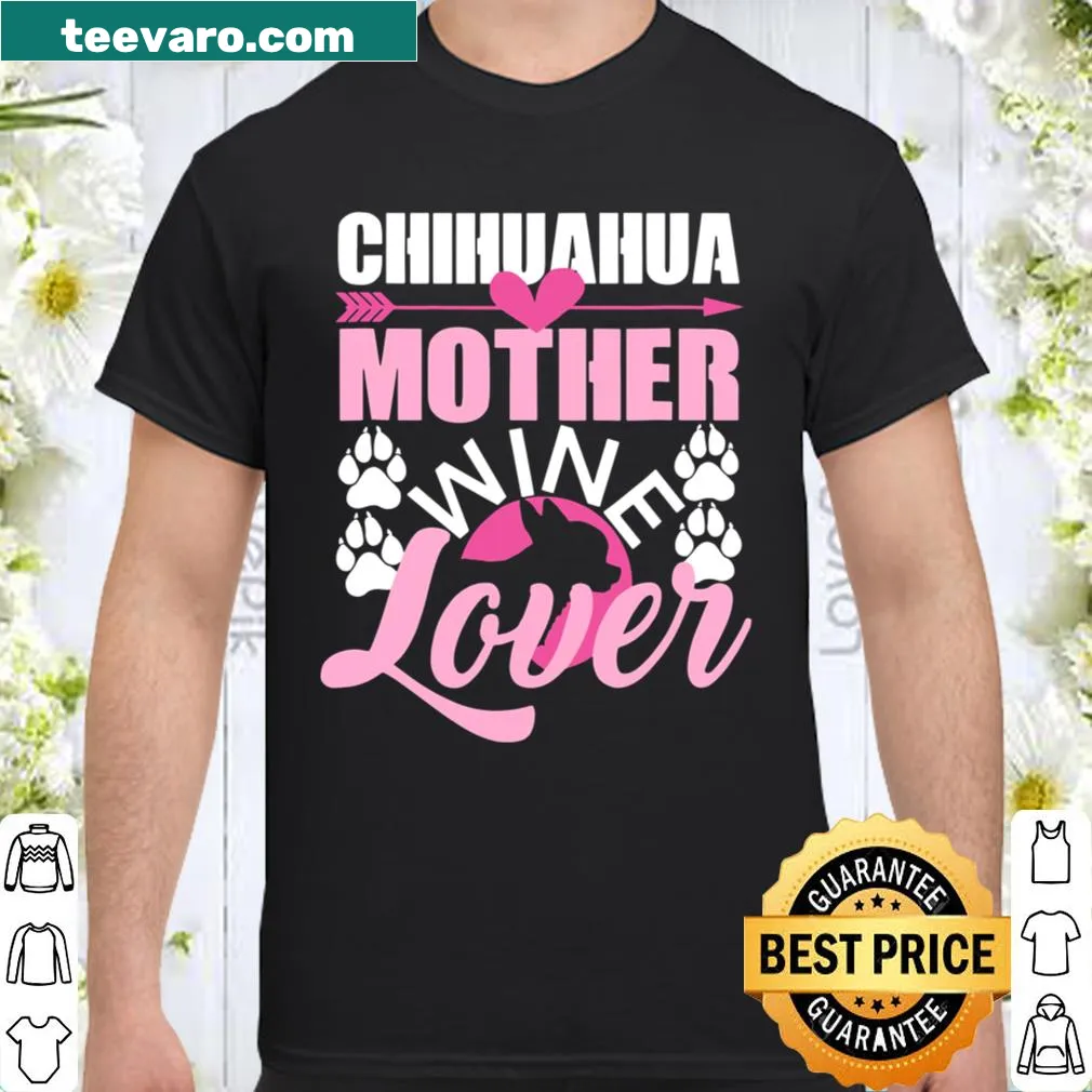 Typography design celebrating Chihuahua dog moms who love wine
