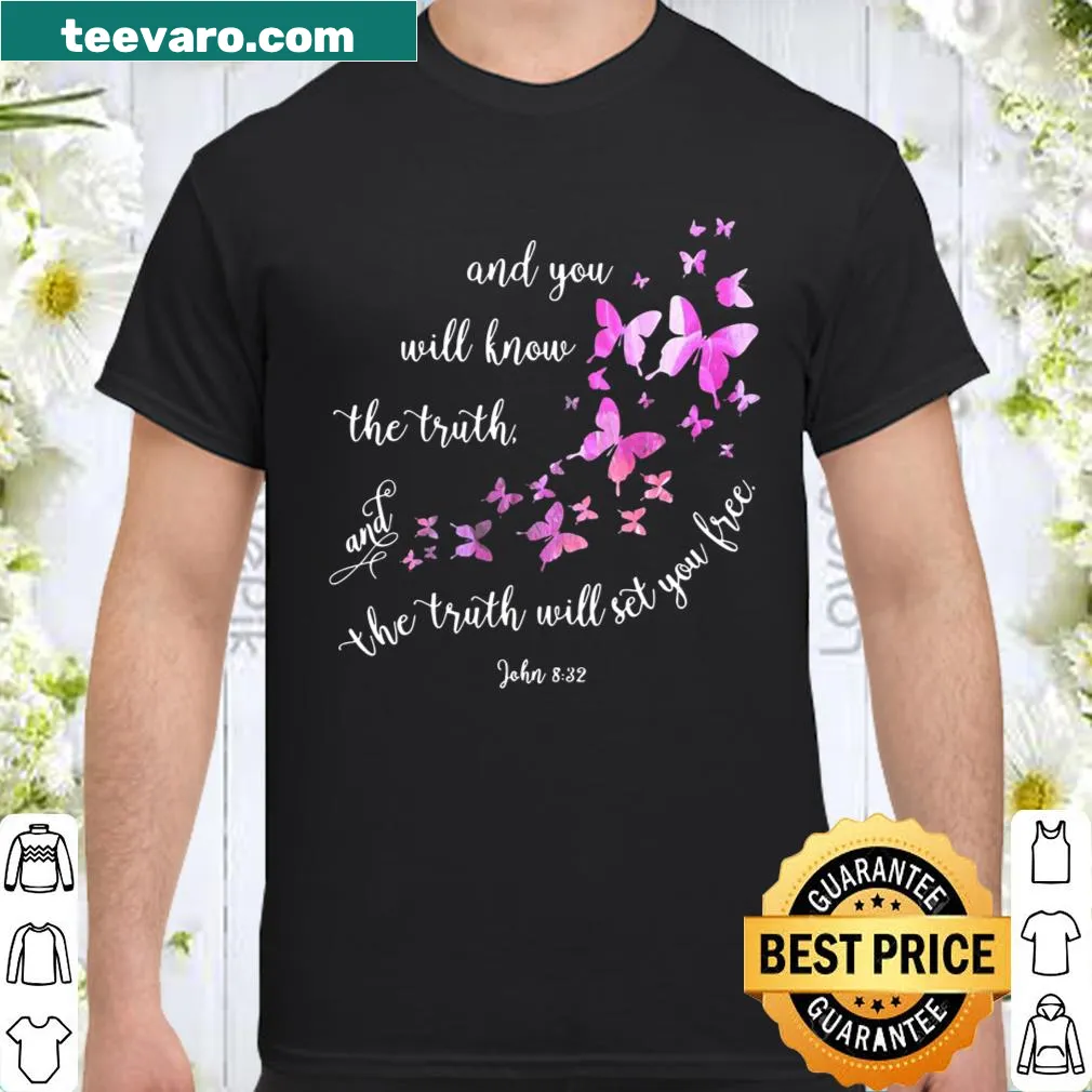 Butterfly shirt featuring a Christian Bible verse