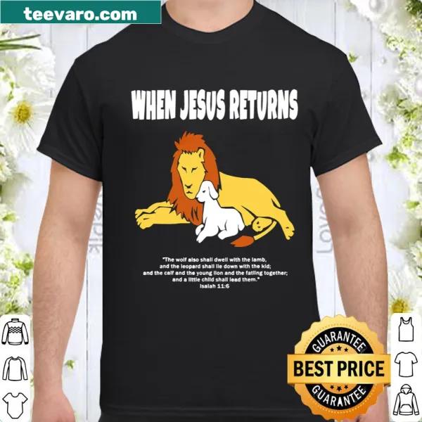 Illustration of Lion and Lamb with Christian faith theme
