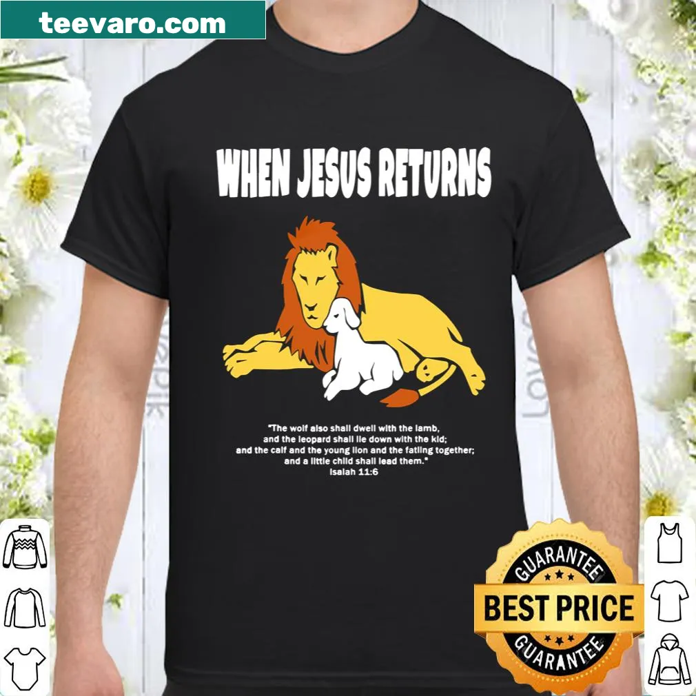 Illustration of Lion and Lamb with Christian faith theme