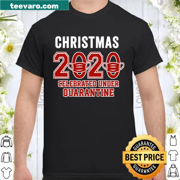 Shirt depicting Christmas 2020 celebrations under quarantine with masks
