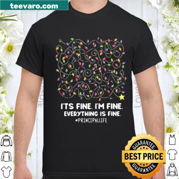 Festive shirt with I'm Fine phrase and Christmas lights design