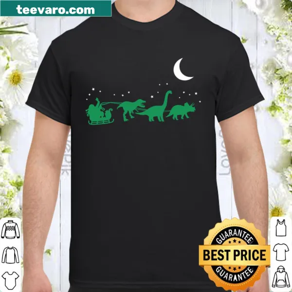 Christmas-themed toddler shirt featuring a dinosaur design.