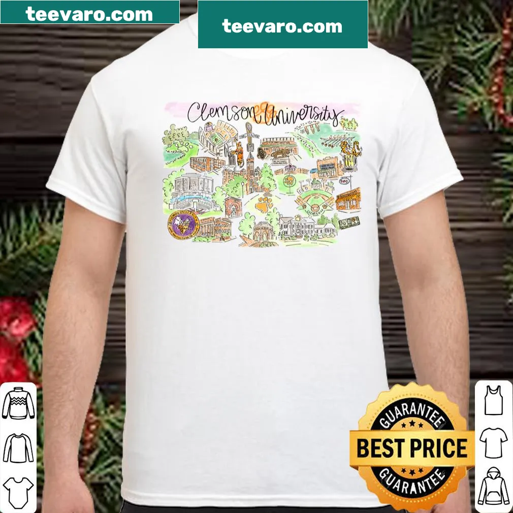 Clemson University Raglan shirt with artistic design