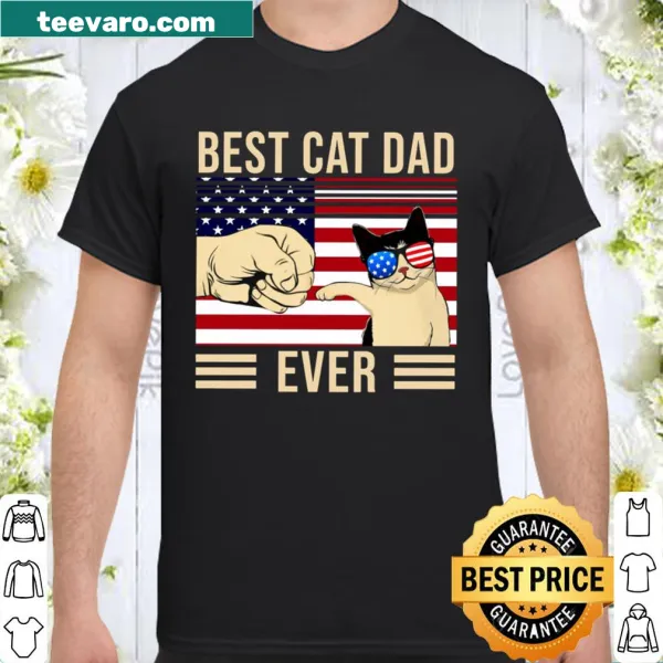 Adorable cat dad t-shirt with 'Best Cat Dad Ever' text