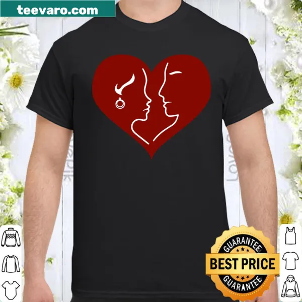Couples shirt with a heart graphic and 'Together in Heart' text
