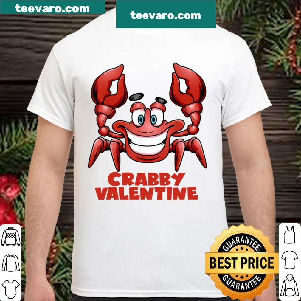 Vintage-style anti-Valentine's Day shirt featuring a humorous crab graphic