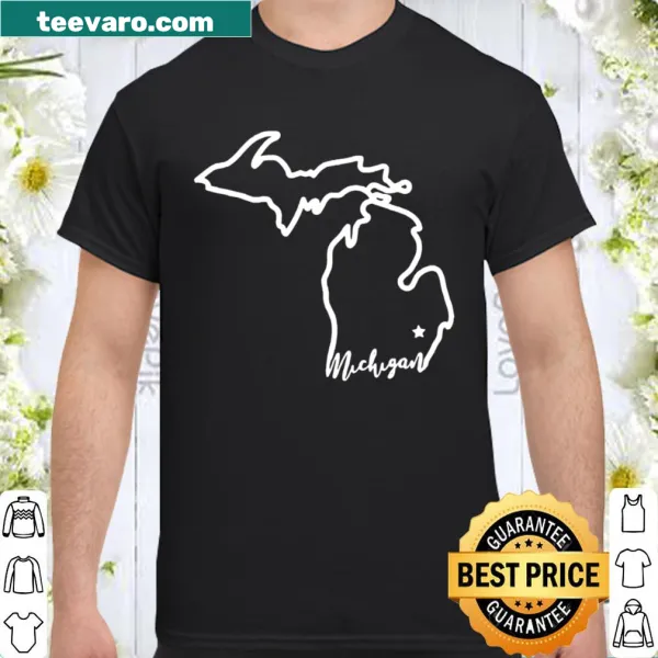 Custom Michigan hometown t-shirt with state symbols
