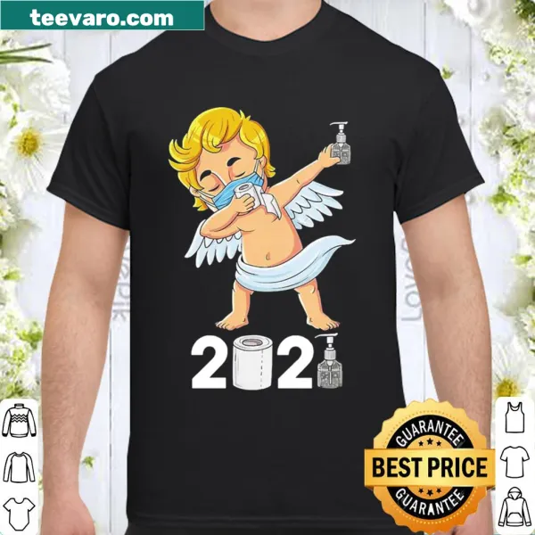 Funny Valentine's Day shirt featuring a dabbing cupid in a mask