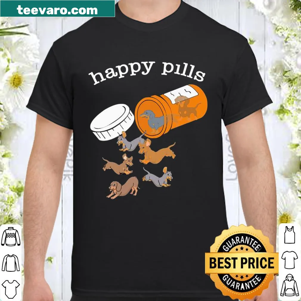 Shirt with a charming illustration of a happy dachshund