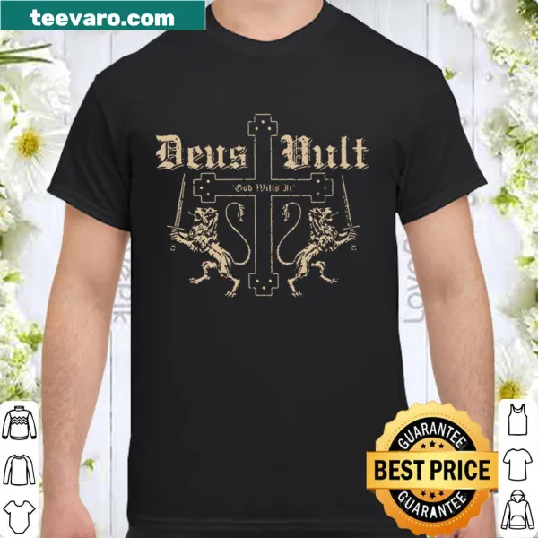 Shirt with 'Deus Vult God Wills It' promoting faith