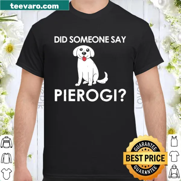 Cute shirt featuring a cartoon dog and pierogi theme