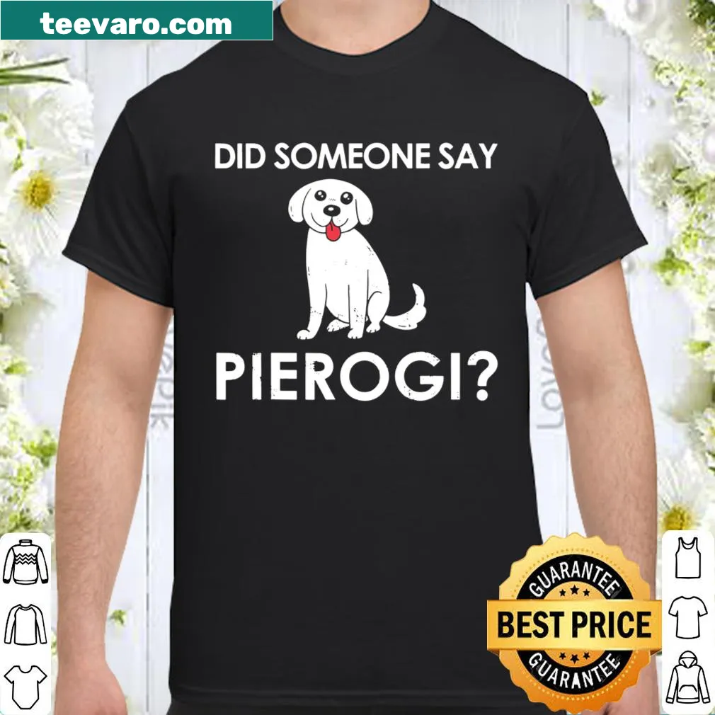 Cute shirt featuring a cartoon dog and pierogi theme