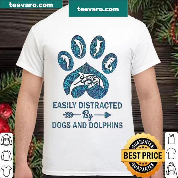Shirt with funny text about dogs and dolphins