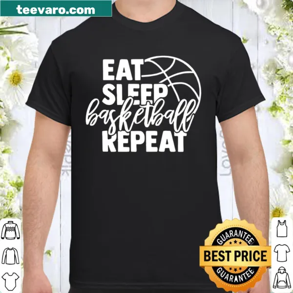 Shirt with motto 'Eat Sleep Basketball Repeat'