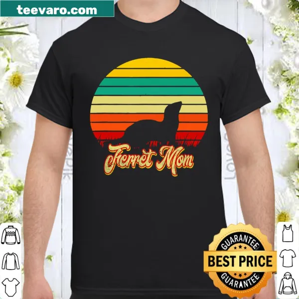 Retro ferret mom t-shirt with playful vintage design