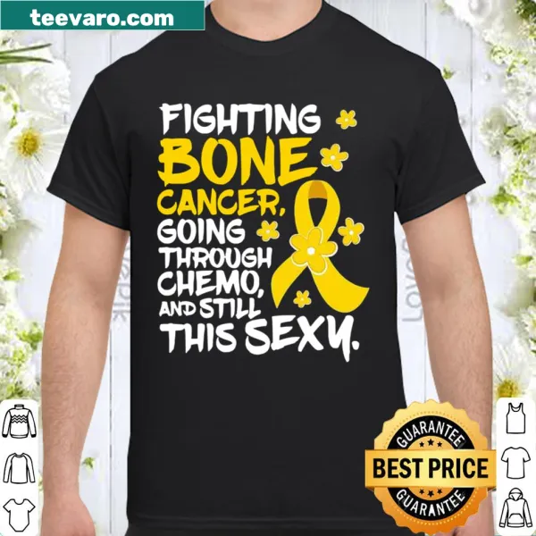 Empowering cancer awareness shirt with a yellow ribbon