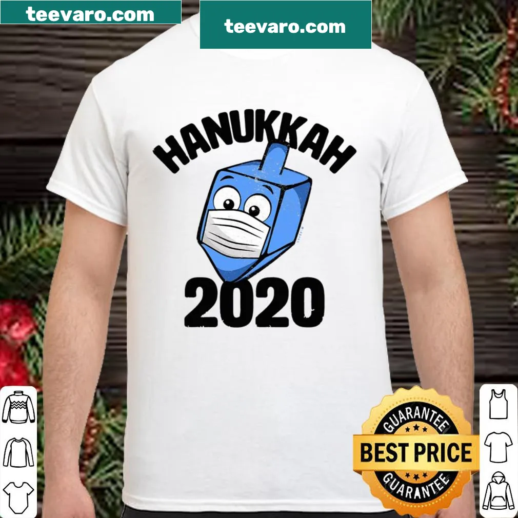 Cartoon dreidel wearing a mask for Hanukkah graphic shirt