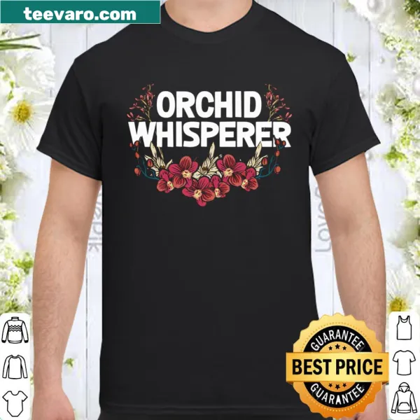 Humorous long sleeve t-shirt with orchid illustration and text about orchids