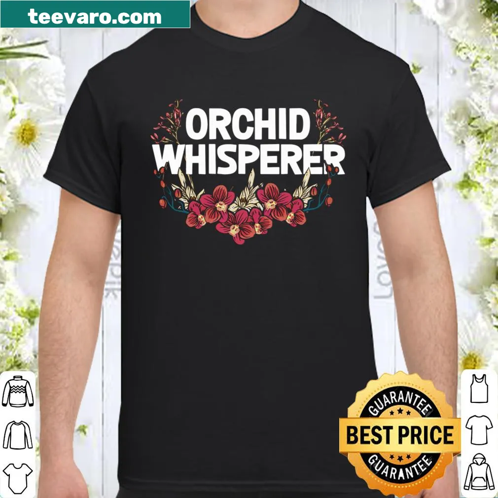Humorous long sleeve t-shirt with orchid illustration and text about orchids