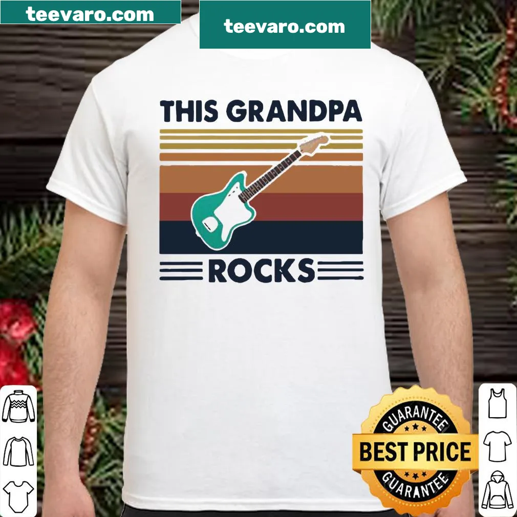 Vintage grandpa shirt with guitar graphic and bold text