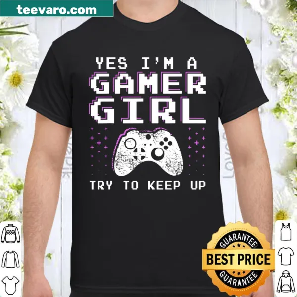 Funny gaming t-shirt for girls with humorous text