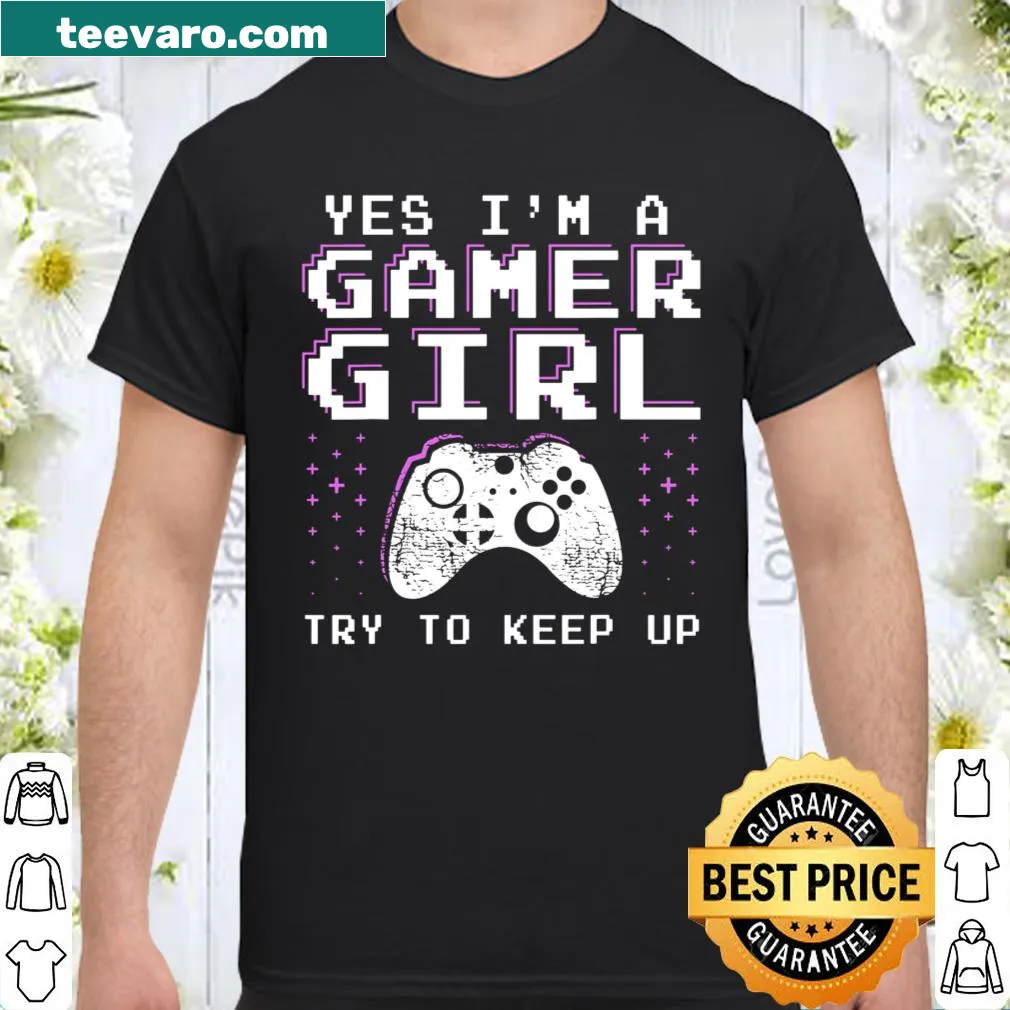 Funny gaming t-shirt for girls with humorous text