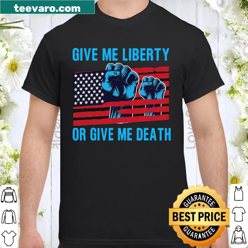 USA flag t-shirt with patriotic slogan about freedom