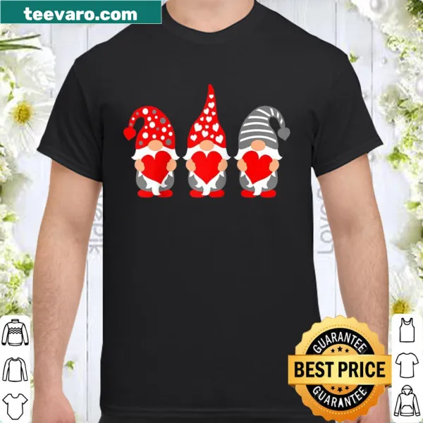 Couple t-shirt with gnomes and hearts for Valentine's Day
