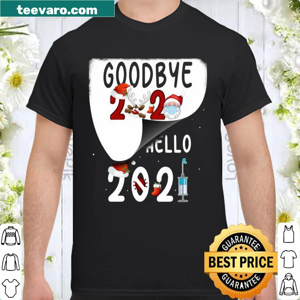 Humorous design with Santa and New Year message about vaccines