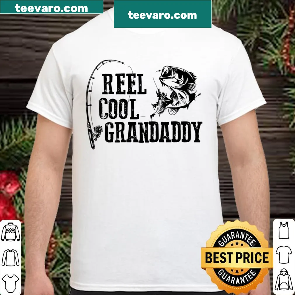 Funny shirt for grandfathers with a fishing reel design, perfect gift idea.
