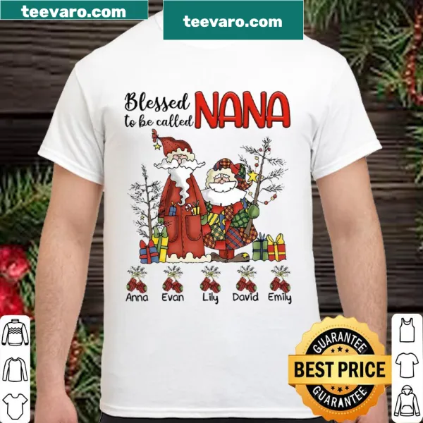 Festive shirt with 'Blessed To Be Called Grandma' design.