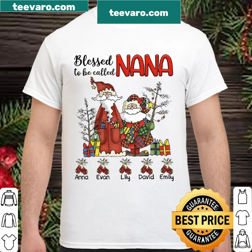Festive shirt with 'Blessed To Be Called Grandma' design.