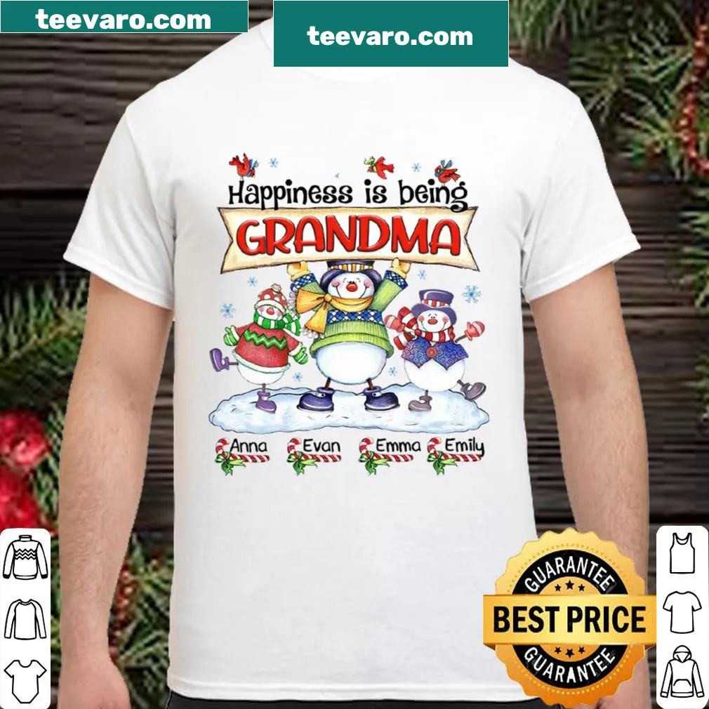 Heartfelt shirt for grandmas with snowman design