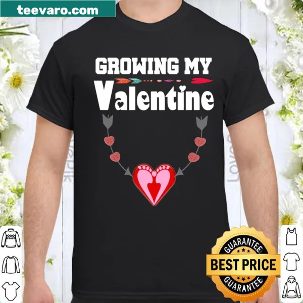 Pregnancy announcement shirt with cute illustration for Valentine's Day
