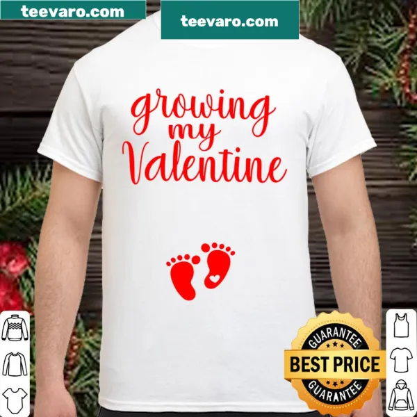 Shirt with text 'We're Expecting' and heart feet graphics for baby announcement