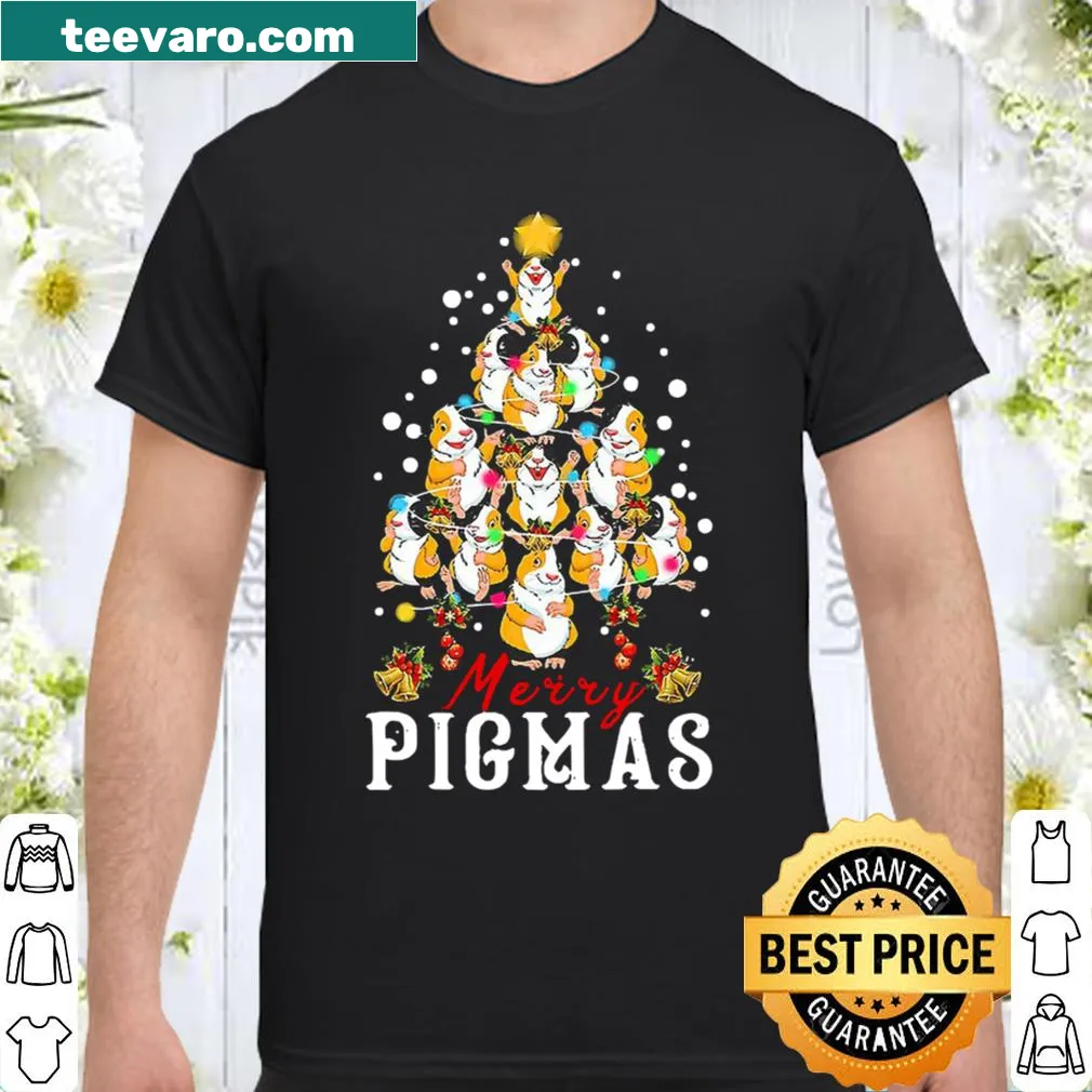 Cute guinea pig shirt with Christmas tree illustration