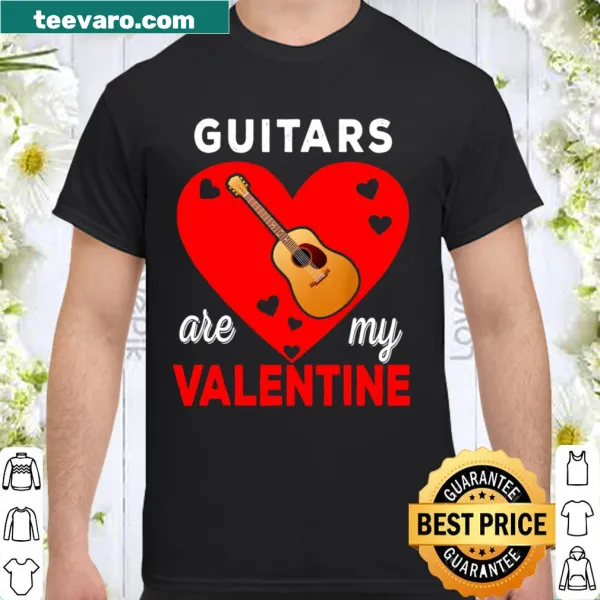 Funny shirt with guitars and hearts celebrating love for music