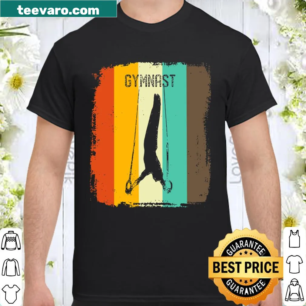 Retro gymnastics shirt with vintage still rings design