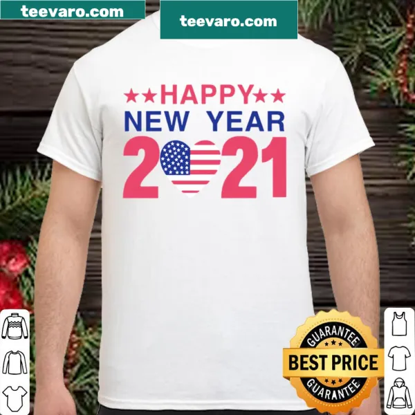 Patriotic shirt with Happy New Year message and USA flag