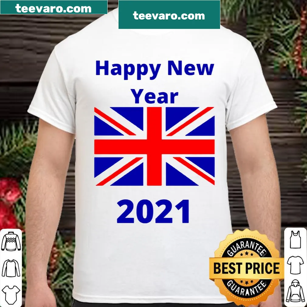 Happy New Year shirt featuring the United Kingdom flag