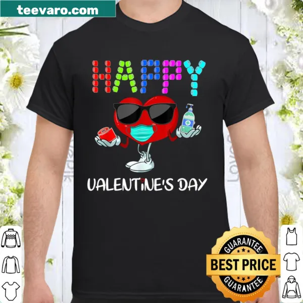 Playful 'Happy Valentine's Day' shirt with heart graphics