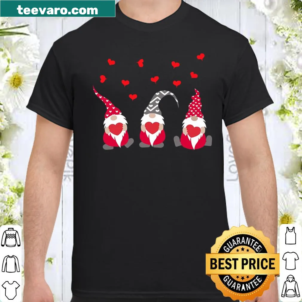 Cute Heart Gnome graphic on Valentine's Day shirt for kids