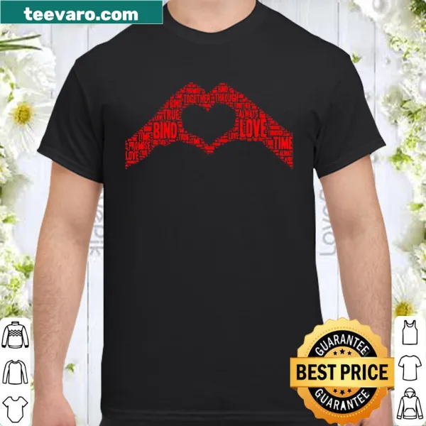 Heart hands graphic with 'Words of Love' text for Valentine's Day