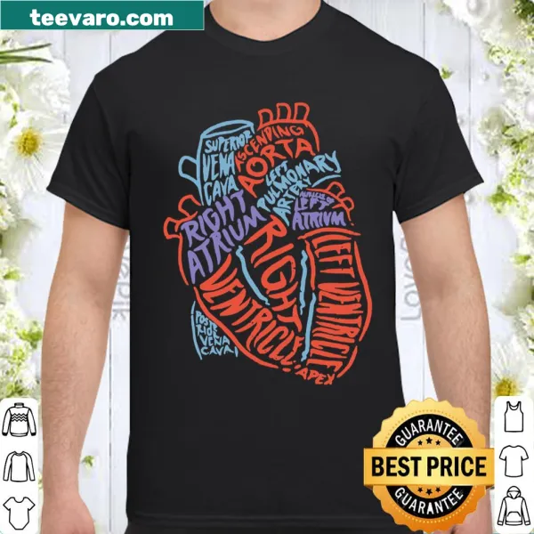 T-shirt with heart anatomy graphic for medical professionals