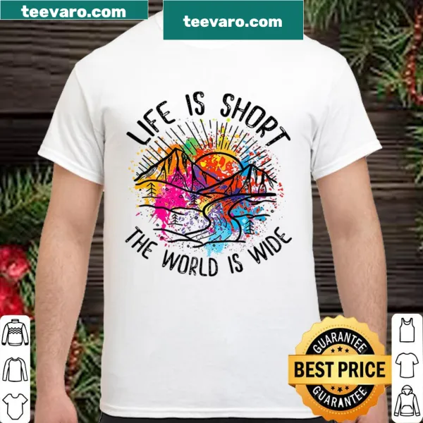 Shirt with the phrase 'The World Is Wide' in bold typography