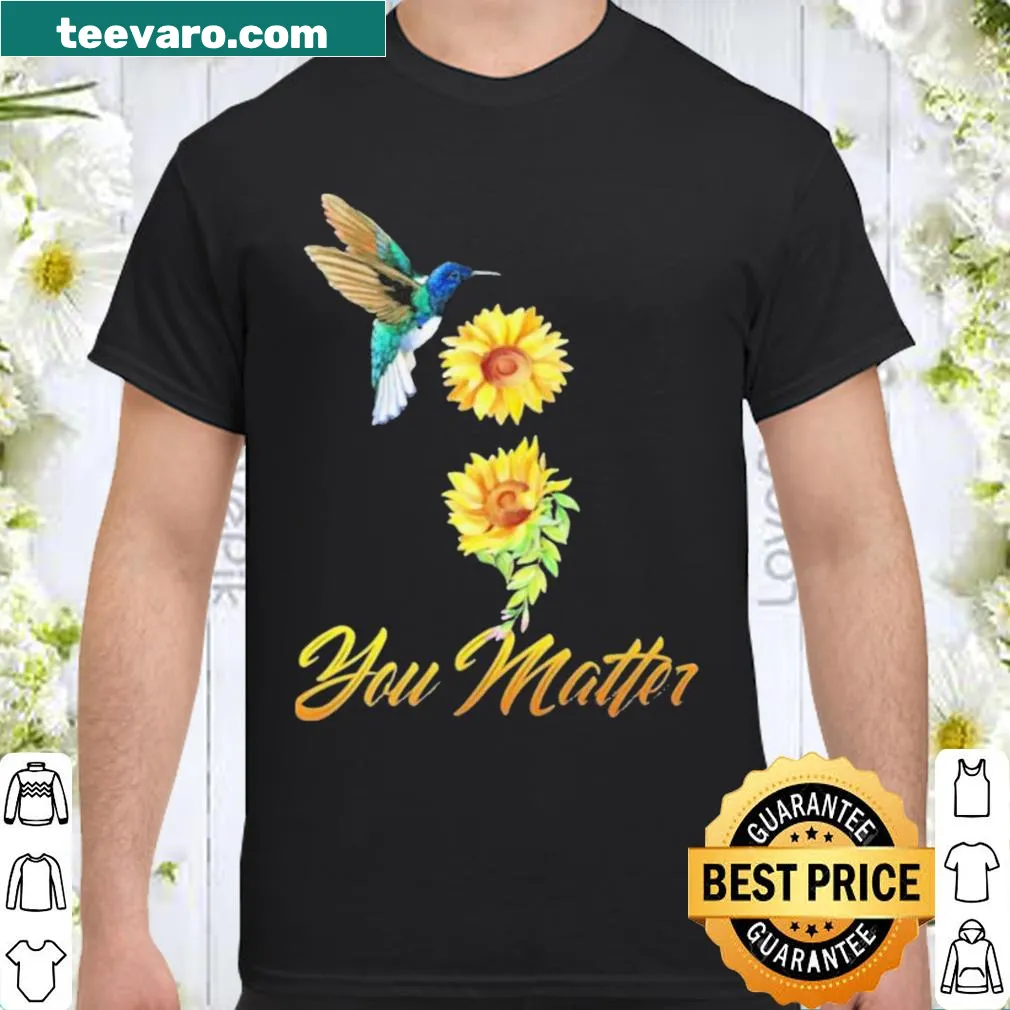 Illustration of hummingbird and sunflower with 'You Matter' text