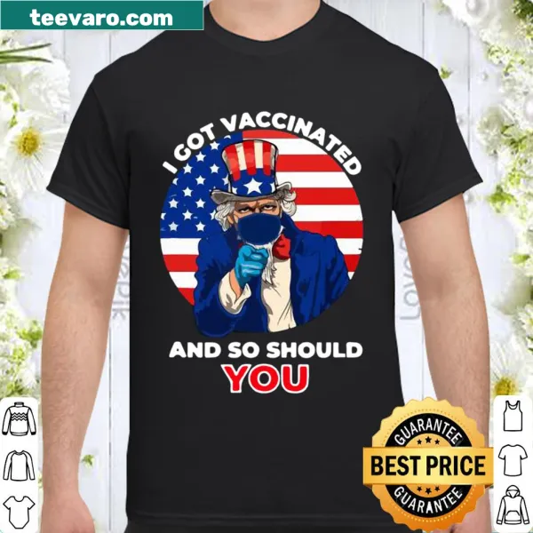 American flag design shirt promoting vaccination awareness